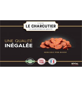 LE CHARCUTIER - Merguez de boeuf prédécoupées